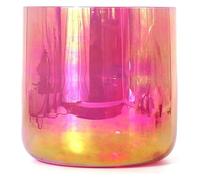 Crystal Singing Bowl Set, 6 Inch Quartz Clear Gradient Pink, 440Hz Cosmic Light Alchemy Bowl, With Mallet & O-Ring, Sound Bowl For Yoga Meditation Sound Healing(A Note)