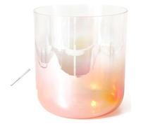 Crystal Singing Bowl Set, 7 Inch 432HZ Crystal Singing Bowl, For Sound Healing, Meditation, Prayer, Stress Reduction, With Striker & O-ring(Orange,A Note)