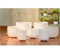 Crystal Singing Bowl Set - 7 Pieces for 7 Chakras with 432hz and 440hz Tuning + 2 Carrying Cases for Yoga Sound Therapy