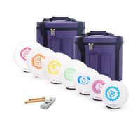 Crystal Singing Bowl Set for Meditation, Yoga, Sound Healing, and Chakra Cleansing with Suede Activator or Rubber Mallet