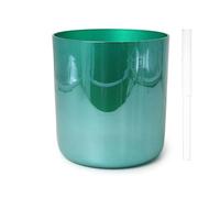 Crystal Singing Bowl Set for Yoga Meditation and Sound Healing 7 Inch F Note Green Alchemy Plating with Striker & O ring 440HZ Sound Bath Bowl