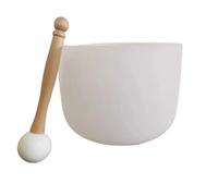 Crystal Singing Bowl White Quartz Bowl Handmade Sound Healing Instrument Chakra Yoga Meditation Accessories，7 Inch
