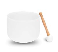 Crystal Singing Bowl with A/B/C/D/E/F/Tone Option, Non-Slip Rubber-Ring, Polished Edges for Sound, Healing, Meditation, and Gifting