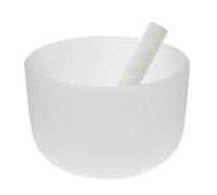 Crystal Singing Bowls, 1 Set Quartz Crystal Singing Bowl 8 inch Crystal Singing Bowl F Note High Sound w/Suede