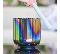 Crystal Singing Bowls, 432Hz Colored Alchemy Sound Bowl, Crystal Singing Bowl(A Note,Without case)
