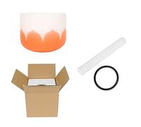 Crystal Singing Bowls 8 Inch Chakra Frosted Quartz Bowl with Free Crystal Strikers, O-ring Sound Healing Instrument Kits