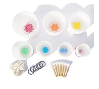 Crystal Singing Bowls, Chakra Frosted Quartz Crystal Singing Bowl, 6-12 Inch 7Pcs Kit,(432hz)