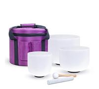 Crystal Singing Bowls, Crystal Singing Bowl Frosted Quartz, Sound Healing 8''-12'' Set, healing Mindfulness(432hz)