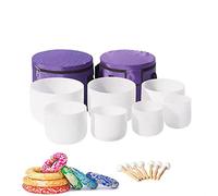 Crystal Singing Bowls For Meditation Sound Bowls Healing Crystal Set Of 7 Chakra Quartz Crystal Singing Bowls Sound Healing Instrument,440 Hz,6,12 Inch