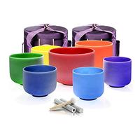 Crystal Singing Bowls, Quartz Crystal Singing Bowl, 7 PCS 6-12 Inch Set, Calming And Healing Sounds, Sound Healing Therapy Meditation, Adjusting Emotional State(440hz)