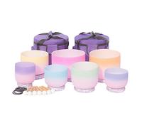 Crystal Singing Bowls Set, 6-12 Inch 7 PCS, For Meditation Sound Healing Yoga, With Carrying Case, Rubber Mallet, Stick (Size : 432Hz)