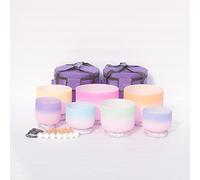 Crystal Singing Bowls Set - 7-Piece Sound Healing Instrument with Carrying Cases - Includes Cushion