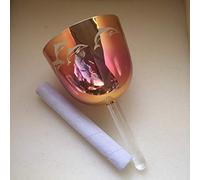 Crystal Singing handle Bowl with carved dolphin design 5.5" G# thyroid chakra,432HZ, Perfect pitch for meditation and Yoga.