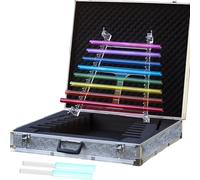 Crystal Singing Harp with 8 Transparent Tubes, Includes Alumina Carry Case for Sound Bath and Meditation, 2 Crystal Mallets A-432hz
