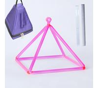 Crystal Singing Pyramid Clear Pink Quartz Crystal Singing Pyramid Healing Musical Instrument For Sound Healing Meditation Accessories,7Inch+Bag