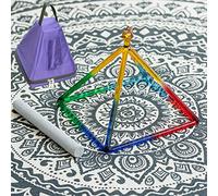 Crystal Singing Pyramid Colour Clear Quartz Healing Musical Instrument For Sound Healing Meditation Accessories With Crystal Singing Bowl Suede Striker,Pyramids And Bag,6 In