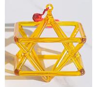 Crystal Singing Pyramid, For Healing Meditation, With Crystal Singing Bowl Striker, Perfect Chakra Healing Musical Instrument (Color : Yellow_7 Inch)