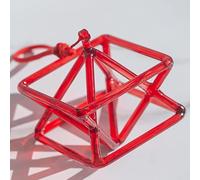 Crystal Singing Pyramid, Perfect Chakra Healing Musical Instrument, For Healing Meditation, With Crystal Singing Bowl Striker(Red,8 Inch)