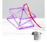 Crystal Singing Pyramid, Quartz Healing Hand Percussion Musical Instrument, Sound Therapy Instrument For Meditation, Purple,5 Inch+Silver Bag