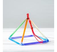 Crystal Singing Pyramid, Quartz Sound Pyramid for Yoga Meditation Healing, Sound Therapy Instrument with Percussion Rod (12 inch)