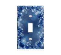 Crystal Single Light Switch Cover Plate, Winter Elegant Ice Sparkle Winter Blue Plastic Standard Size Wall Switch Plates Accents for Home Living Room Bedroom Bathroom Decor (Single)