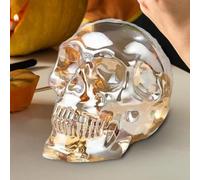 Crystal Skull Head Halloween Skull Ornaments Skull Statue Crystal Multicolor Skull Figurines Halloween Day Of The Dead Decor For Skull Lover Men Witchy Statue