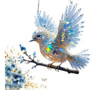 Crystal Sky Bluebird Stained Art Ornament, Hummingbird Stained Glass Birds Window Hangings, Diamond Art Hummingbird,Gifts for Nature Lovers,for Windows Indoor Gardens (1)