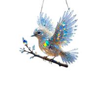 Crystal Sky Bluebird Stained Glass Art Ornament (20 cm)