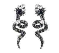 Crystal Snake Earrings for Women,Bling Gothic Snake Earrings,Punk Goth Snake Earrings,Fashion Halloween Earrings,Personality Snake Statement Earrings,Halloween Jewelry Gift