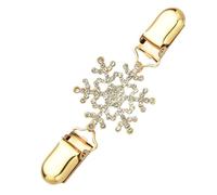 Crystal Snow Pattern Sweater Clip Cape Clips for Collar Shirt Golden
