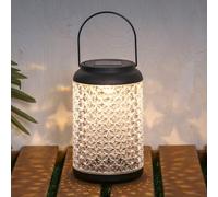 Crystal Solar Lantern Hanging and Freestanding Solar Lanterns for Garden Outside Warm White Reflecting Glow Solar Lantern Light Garden Ornaments for Outdoor, Patio, Pathways