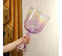 Crystal Soul Purple Aurora Gradient Holy Grail Crystal Bowl 8 Inch | crystal singing bowl 432Hz D# Tone for Meditation Yoga Sound Healing ASMR