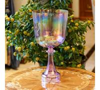 Crystal Soul Purple Aurora Gradient Holy Grail Crystal Bowl 8 Inch | crystal singing bowl 432Hz D# Tone for Meditation Yoga Sound Healing ASMR