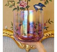 Crystal Soul Purple Aurora Quartz Crystal Singing Bowl 8‘’ 432Hz | 432Hz Tuning, Flame-Fused Quartz, Sound Healing, Gradient Finish, Thickened Design