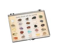 Crystal Specimen Set - Natural Polished GemsțOnês 16 or 25 Types | Educational Geology Stones Kit | Mini Mixed Crystal Collection with Labels for Kids Science Learning Classroom Display