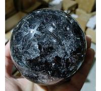 Crystal Sphere Ball, Decorative Glass Balls, Crystal Ball Prop Ornament, Ice Cracked Glass Sphere, for Living Room Decor, Office Decoration(Black,4cm/1.5in)