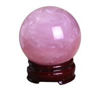 Crystal Sphere|Decorative Rose Quartz Stone Ball|Raw Orb Figurines |Home Decor Office Desk Feng Shui,2.75"(7cm) Gemstone Stone