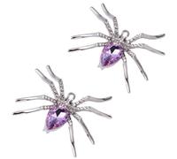 Crystal Spider Brooch Halloween Season 2pcs Alloy Decoration | Creative Delicate Breastpin, Crystal Alloy Build, for Clothes, Friends, Boys and Girls and Festive Display Random Color