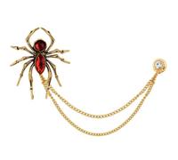 Crystal Spider Brooch Pins with Gold Silver Hanging Chains for Men, S, Metal, no gemstone