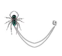 Crystal Spider Brooch Pins with Gold Silver Hanging Chains for Men, S, Metal, no gemstone