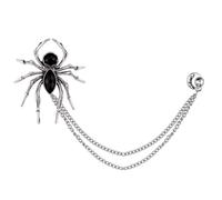 Crystal Spider Brooch Pins with Gold Silver Hanging Chains for Men, S, Metal, no gemstone