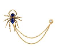 Crystal Spider Brooch Pins with Gold Silver Hanging Chains for Men, S, Metal, no gemstone
