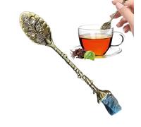 Crystal Spoon, Crystal Spoons for Coffee, Vintage Crystal Alloy Spoons, Crystal Raw Stone Spoon Coffee Teaspoon, Drink Stirring Spoon for Espresso, Coffee, Ice, Tea, Dessert