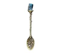 Crystal Spoon, Vintage Crystal Alloy Spoons, Retro Design Tea Coffee Spoon, Dessert, Ice Cream for Stirring Mixing, Available in Bronze, Silver, Gold, 11x1.9cm