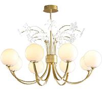 Crystal Sputnik Chandelier,8-Light Globe Chandelier Lighting Modern Adjustable Branches Chandeliers Ceiling Light Fixtures for Bar Living Room Dining Room-Gold 90x49cm Made in China