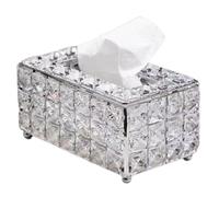 Crystal Square Bead Tissue Box,Paper Towel Storage Box,Luxury Style Napkin Box,Multi-functional Paper Dispenser,Tissue Box Cover(Silver)