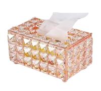 Crystal Square Bead Tissue Box,Paper Towel Storage Box,Luxury Style Napkin Box,Multi-functional Paper Dispenser,Tissue Box Cover(Rose Gold)