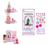 Crystal Stacked 3D Building Stickers,Cute Crystal Resin Stacking Decals,DIY Cute Mini Scenes Kit,Decorative Craft Hobbies,Awesome Stress Relief Adults Building Gifts, for Stress Relief Pass The Time