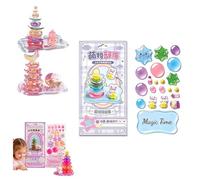 Crystal Stacked 3D Building Stickers,Cute Crystal Resin Stacking Decals,DIY Cute Mini Scenes Kit,Decorative Craft Hobbies,Awesome Stress Relief Adults Building Gifts, for Stress Relief Pass The Time