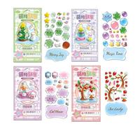 Crystal Stacked 3D Building Stickers,DIY Cute Mini Scenes,3D Puffy Cartoon Resin Decorative Stickers Kit,Reusable Fun Tiny Stress Relief Sticker for Journaling,Phone Case Decoration & Sticker Crafts